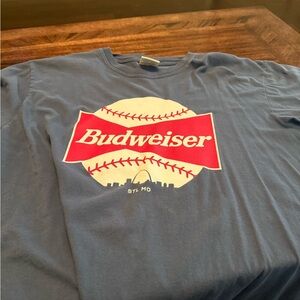 Budweiser Blue Tee with Red Logo